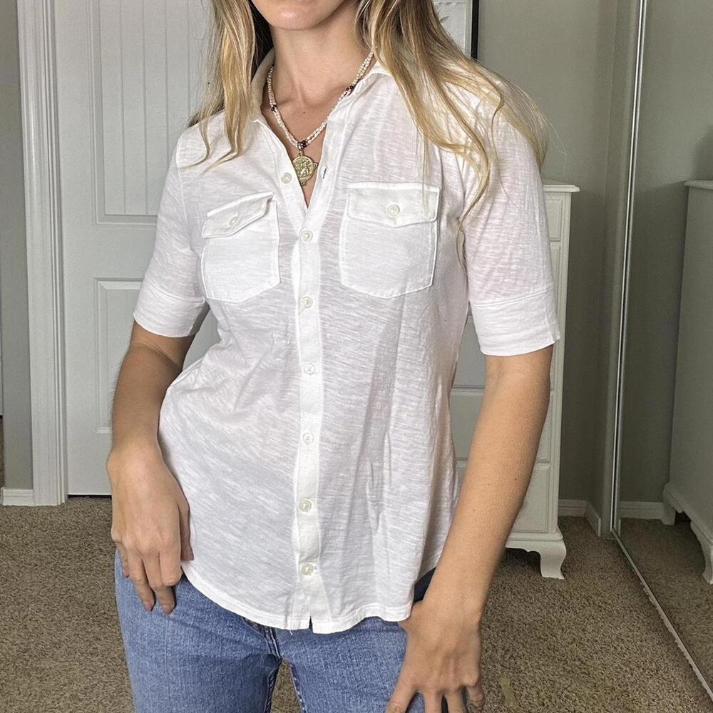 White button up shirt with pockets #casual #summer